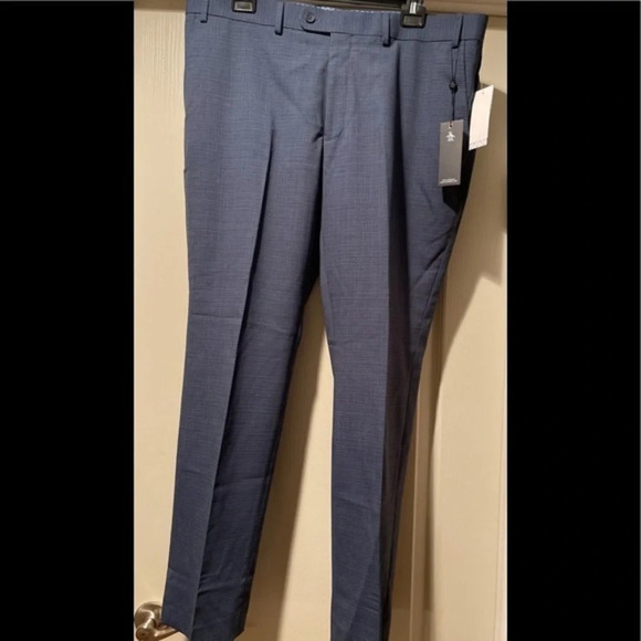 Original Penguin Flat Front Slim Fit Trousers, Blue, Size 38R, EUC - Picture 3 of 7